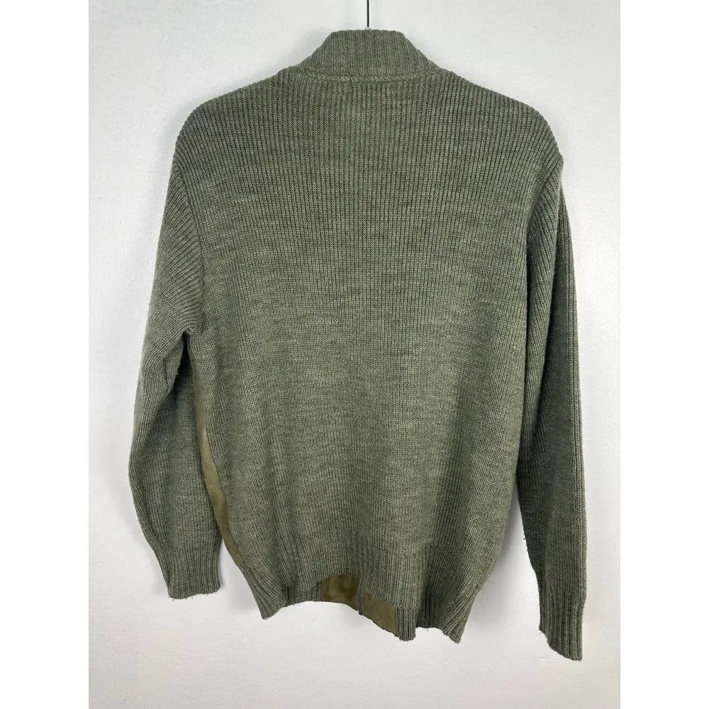 Dunn & Co. Men's Vintage Genuine Suede Knit Blouson Bomber Jacket gray/brown L